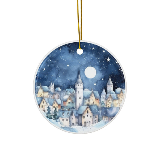 Blue Village Ceramic Christmas Ornaments