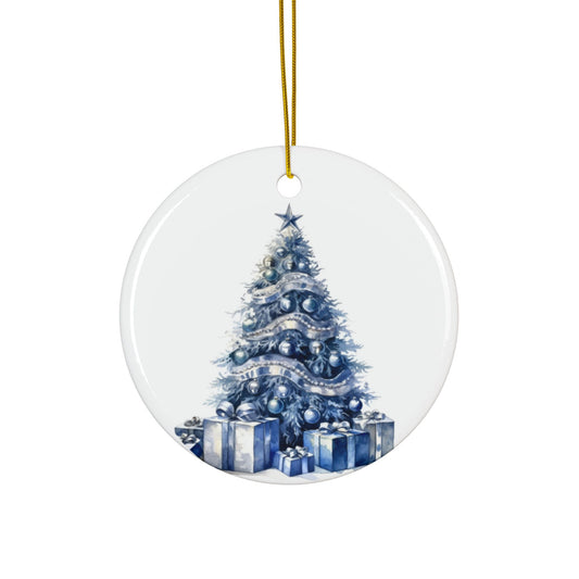 Blue Christmas Tree Ceramic Christmas Ornaments