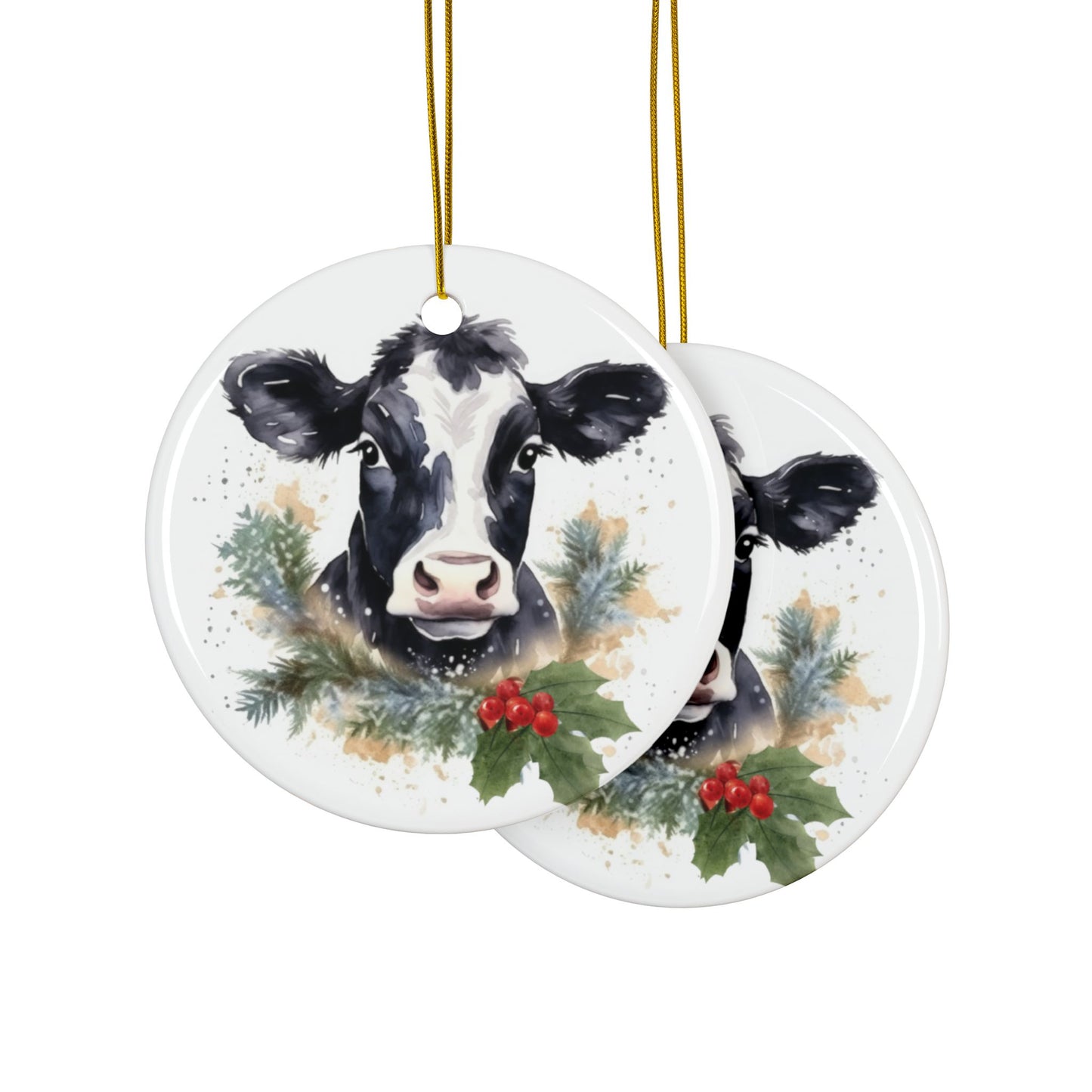 Country Dairy Cow Ceramic Ornaments