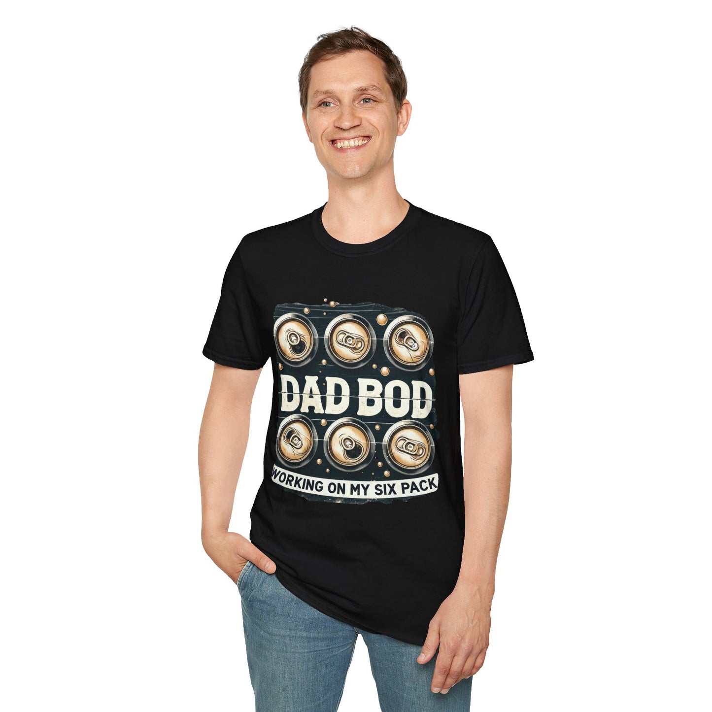 Dad Bod T-Shirt — "Dad Bod: Working On My Six Pack" Funny Fathers Day Tee