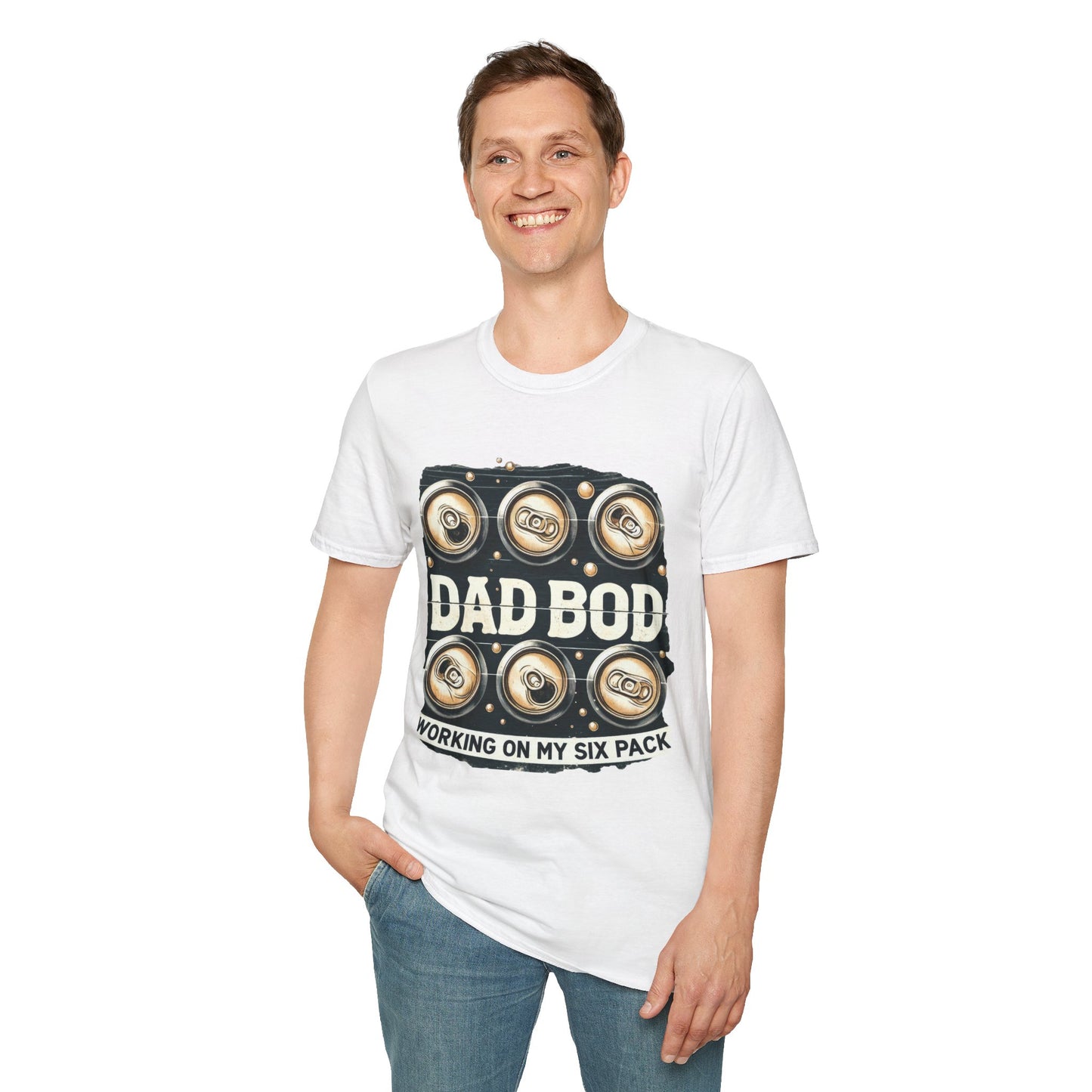 Dad Bod T-Shirt — "Dad Bod: Working On My Six Pack" Funny Fathers Day Tee
