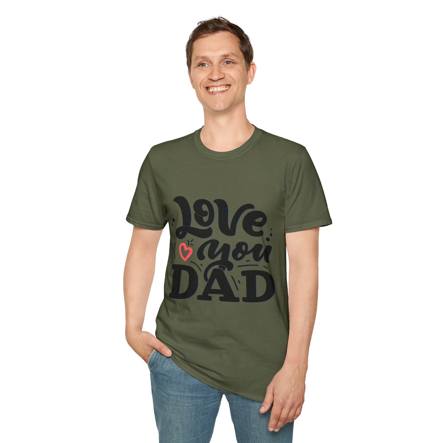 Love You Dad T-Shirt — Heart Dad Graphic Tee for Father’s Day
