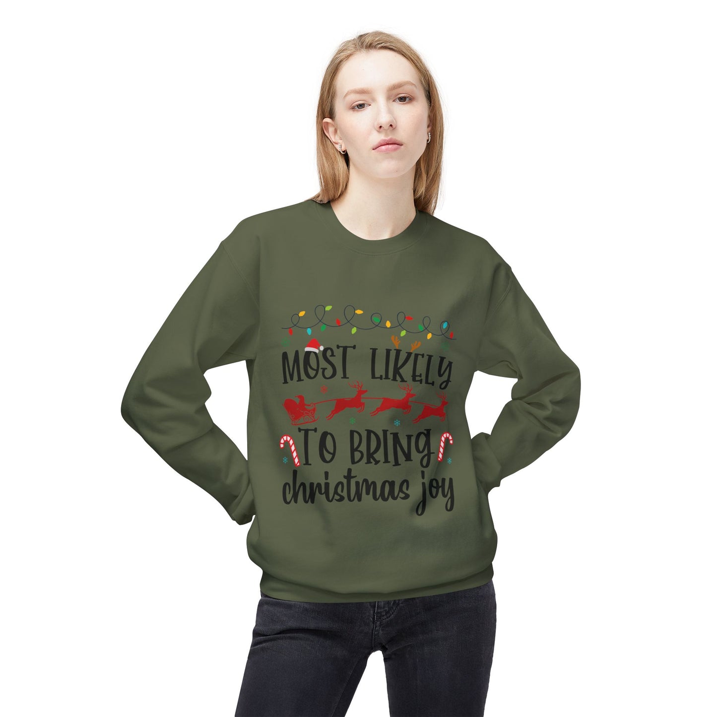 Most Likely to Bring Christmas Joy Crewneck Sweatshirt