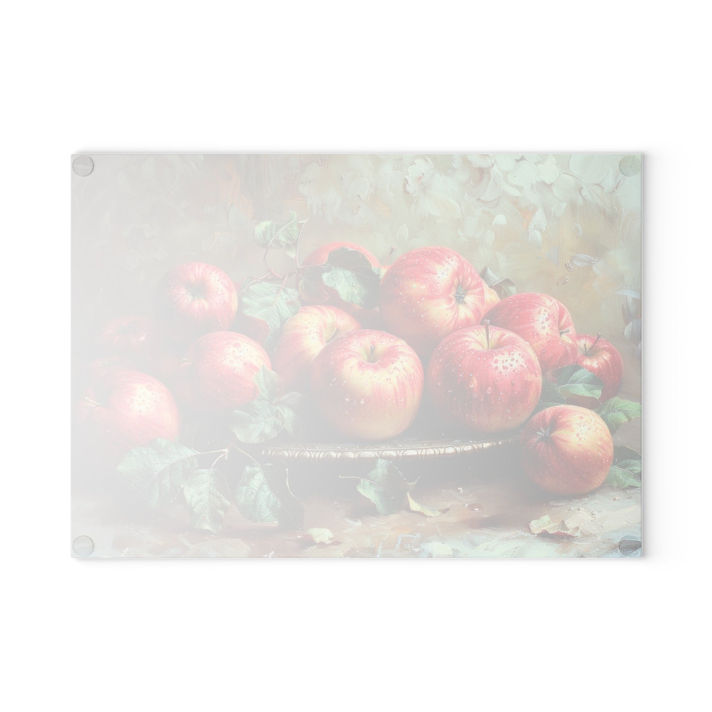 Rustic Apple Still Life Glass Cutting Board — Rustic Apple Still Life Decorative Chopping Board