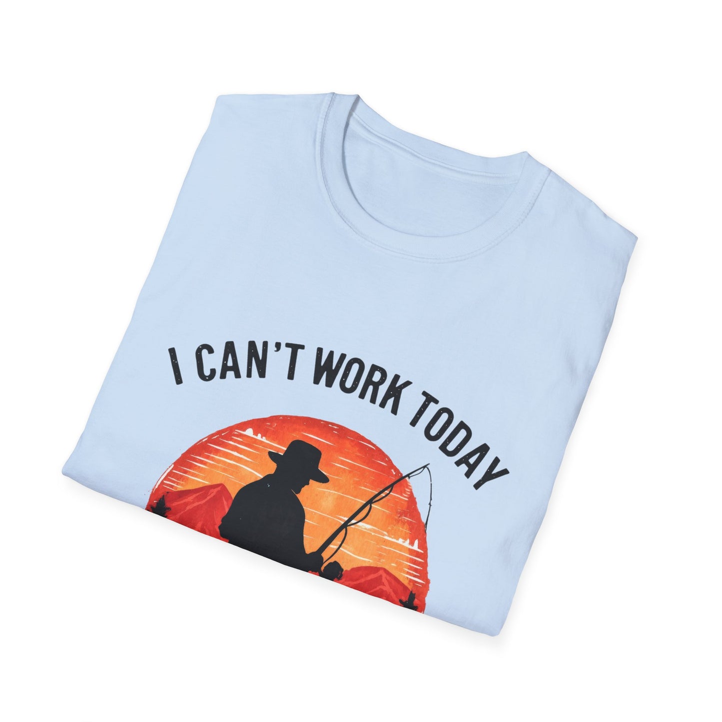 Fishing T-Shirt — "I Can't Work Today, My Arm Is in a Cast" Vintage Sunset Gift