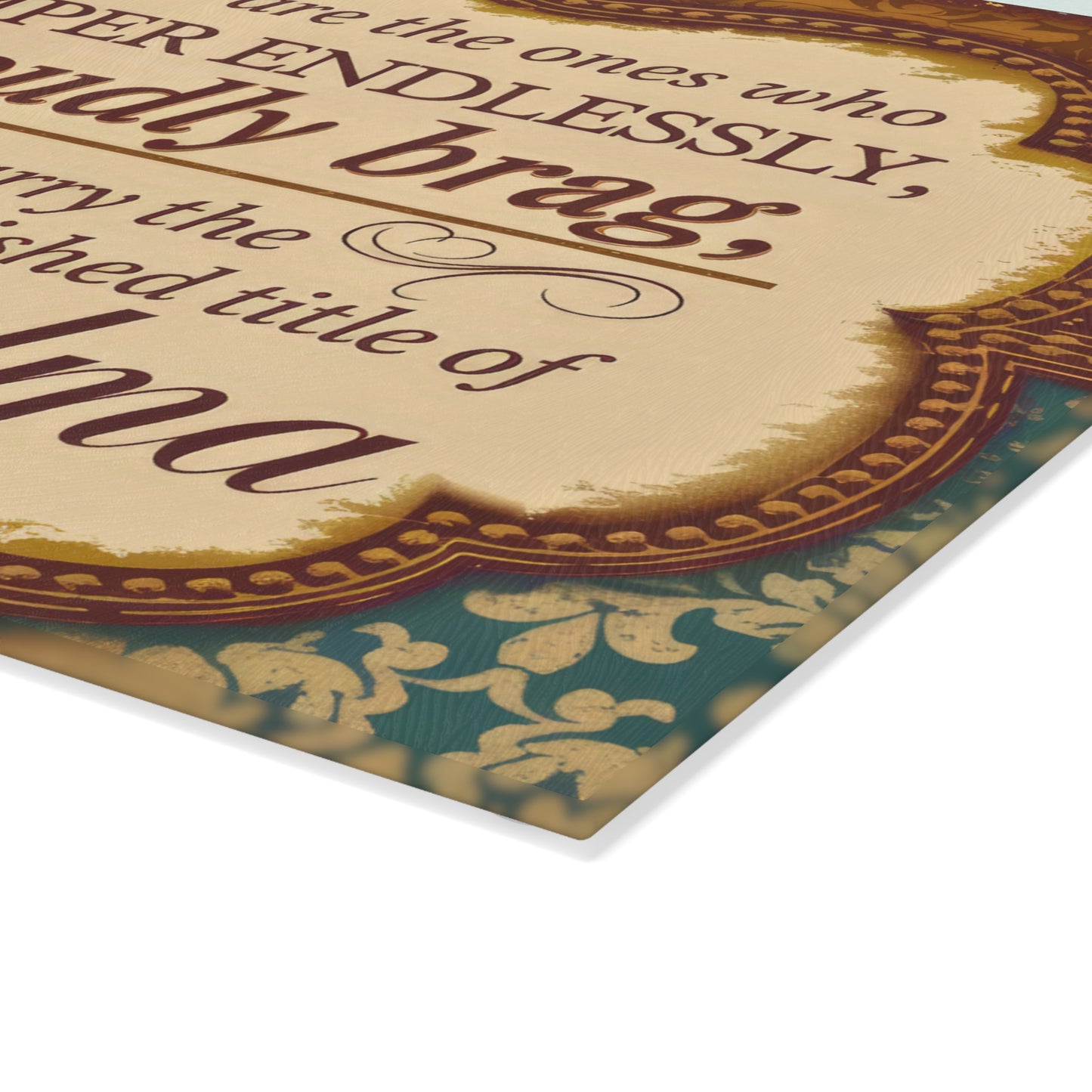 Grandma Decorative Glass Cutting Board – "Blessed...cherished title of Grandma" Kitchen Gift