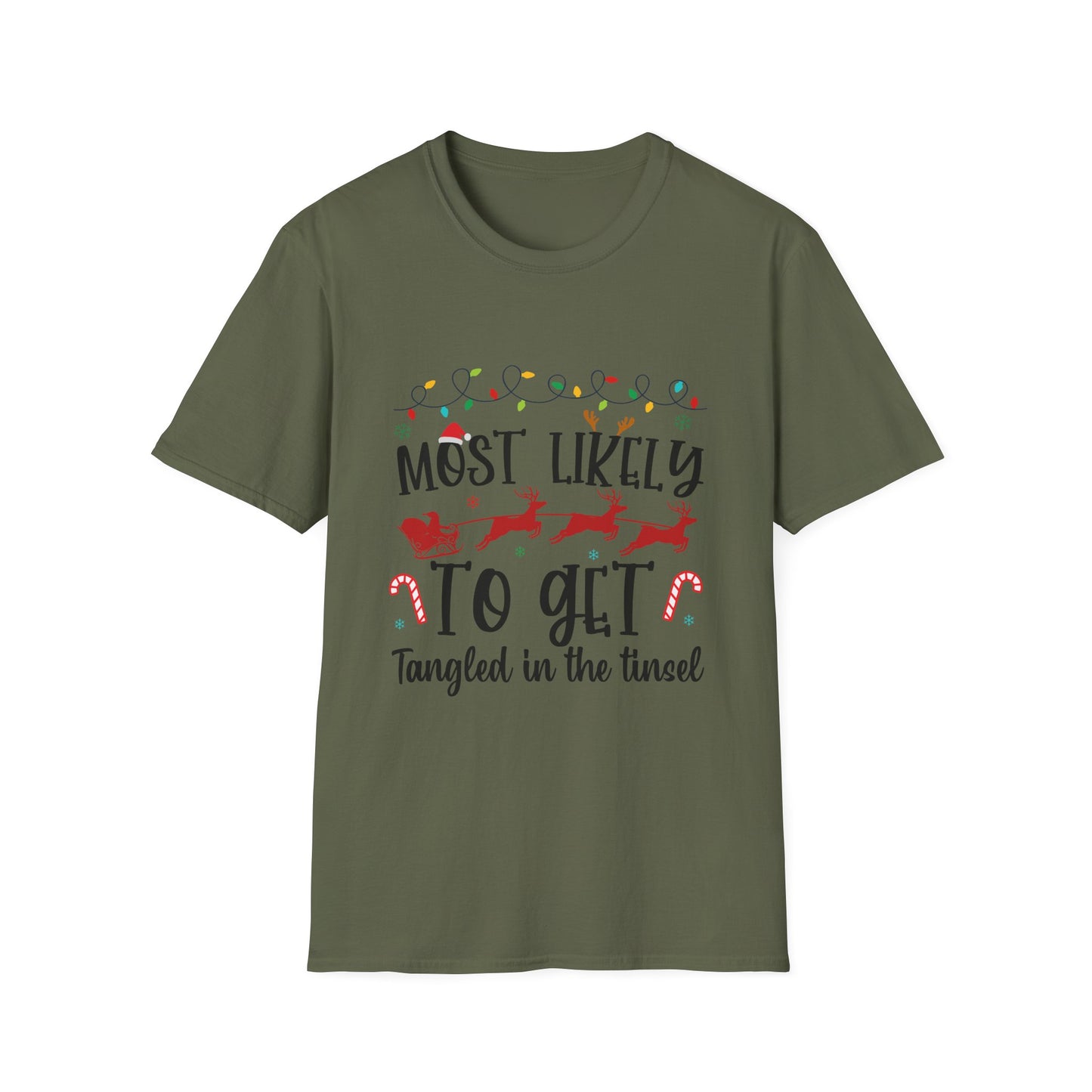 Tangled in Tensel Unisex Holiday T-Shirt -