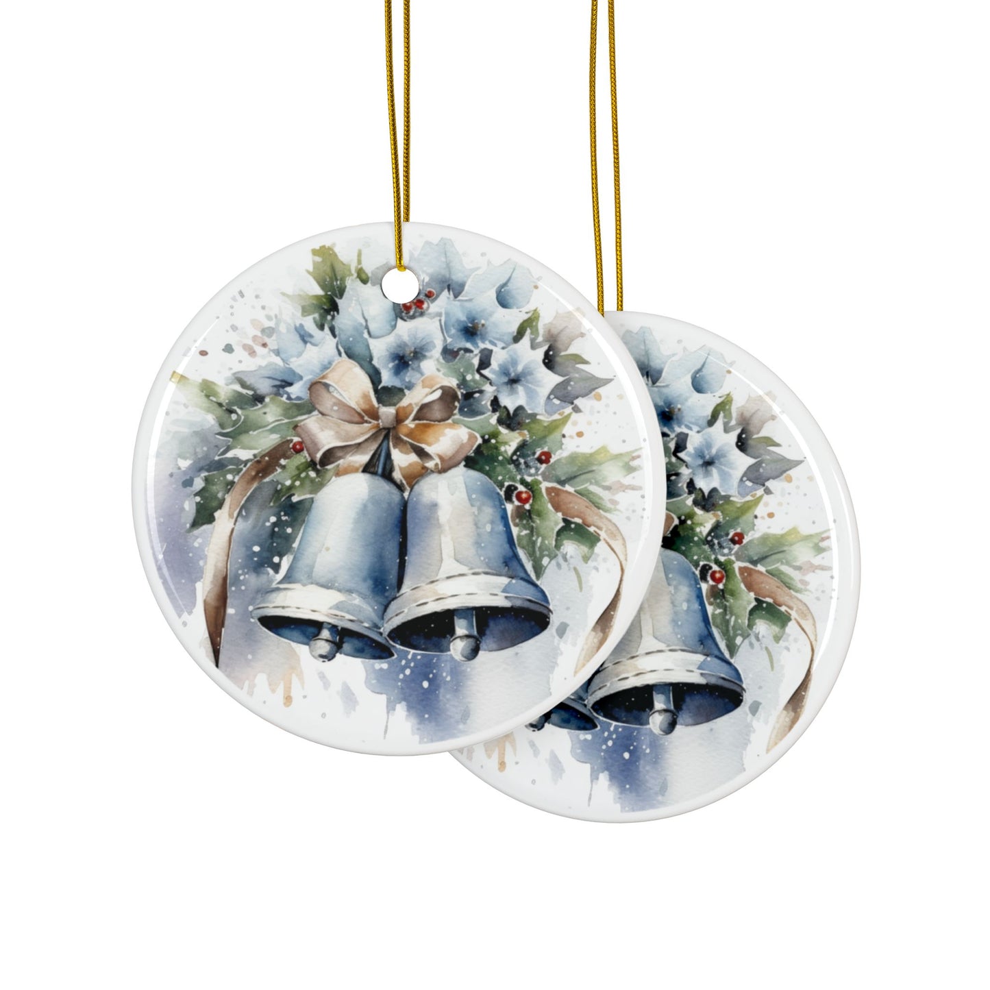 Blue Bells Ceramic Christmas Ornaments