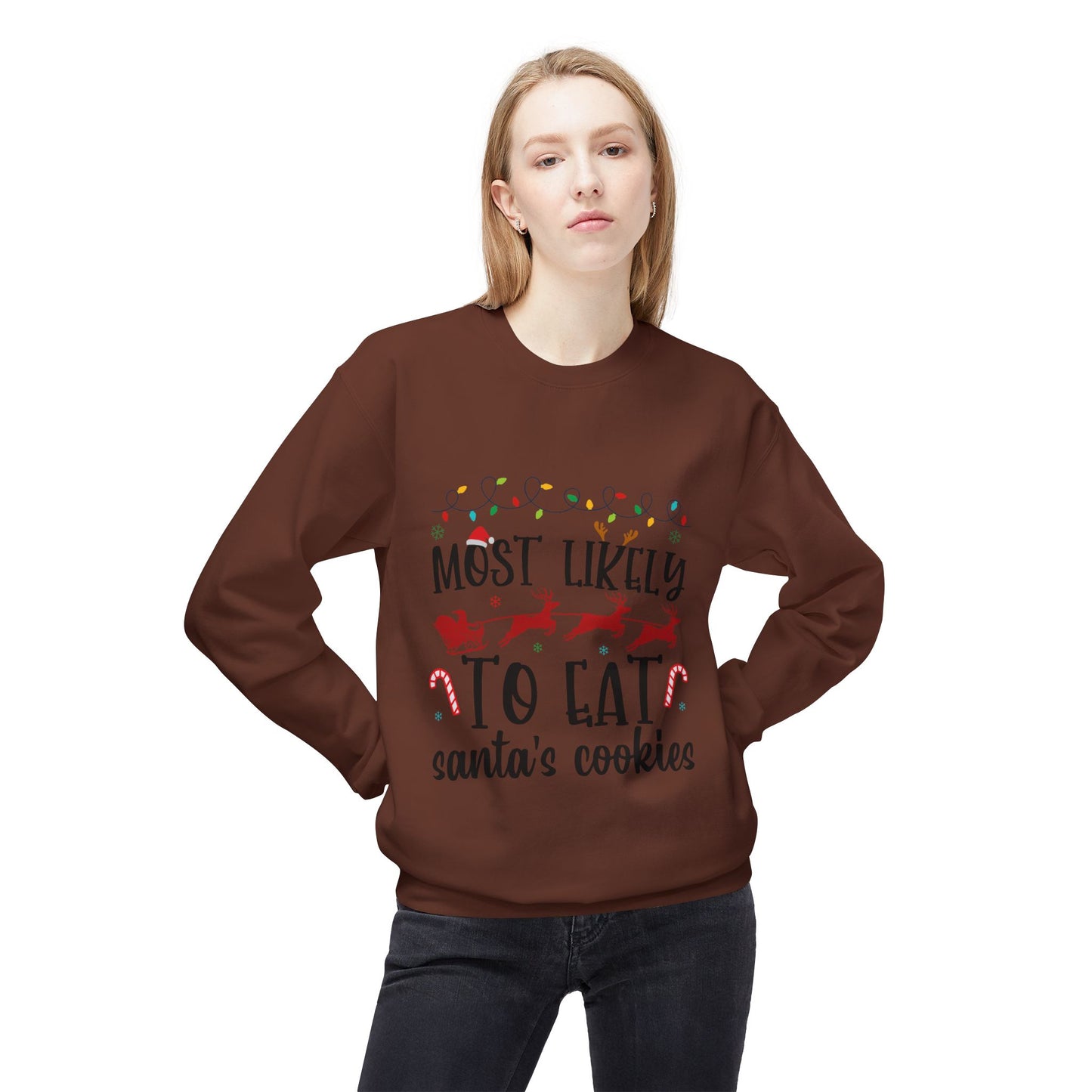 Est Santa's Cookies Crewneck Sweatshirt