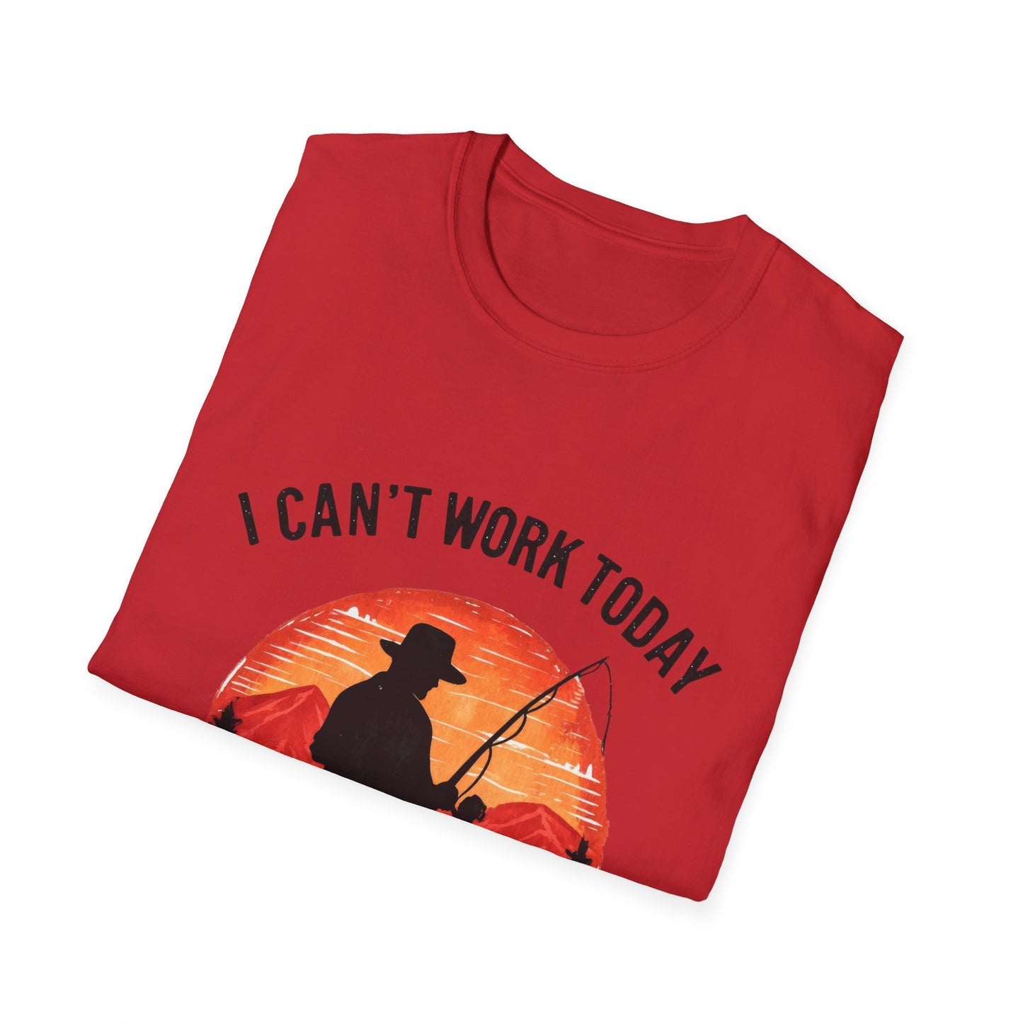 Fishing T-Shirt — "I Can't Work Today, My Arm Is in a Cast" Vintage Sunset Gift