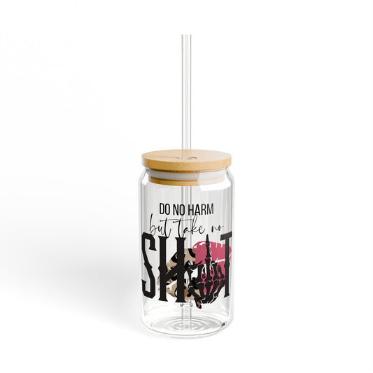 Do No Harm Sipper Glass – 16oz Bamboo Lid Tumbler