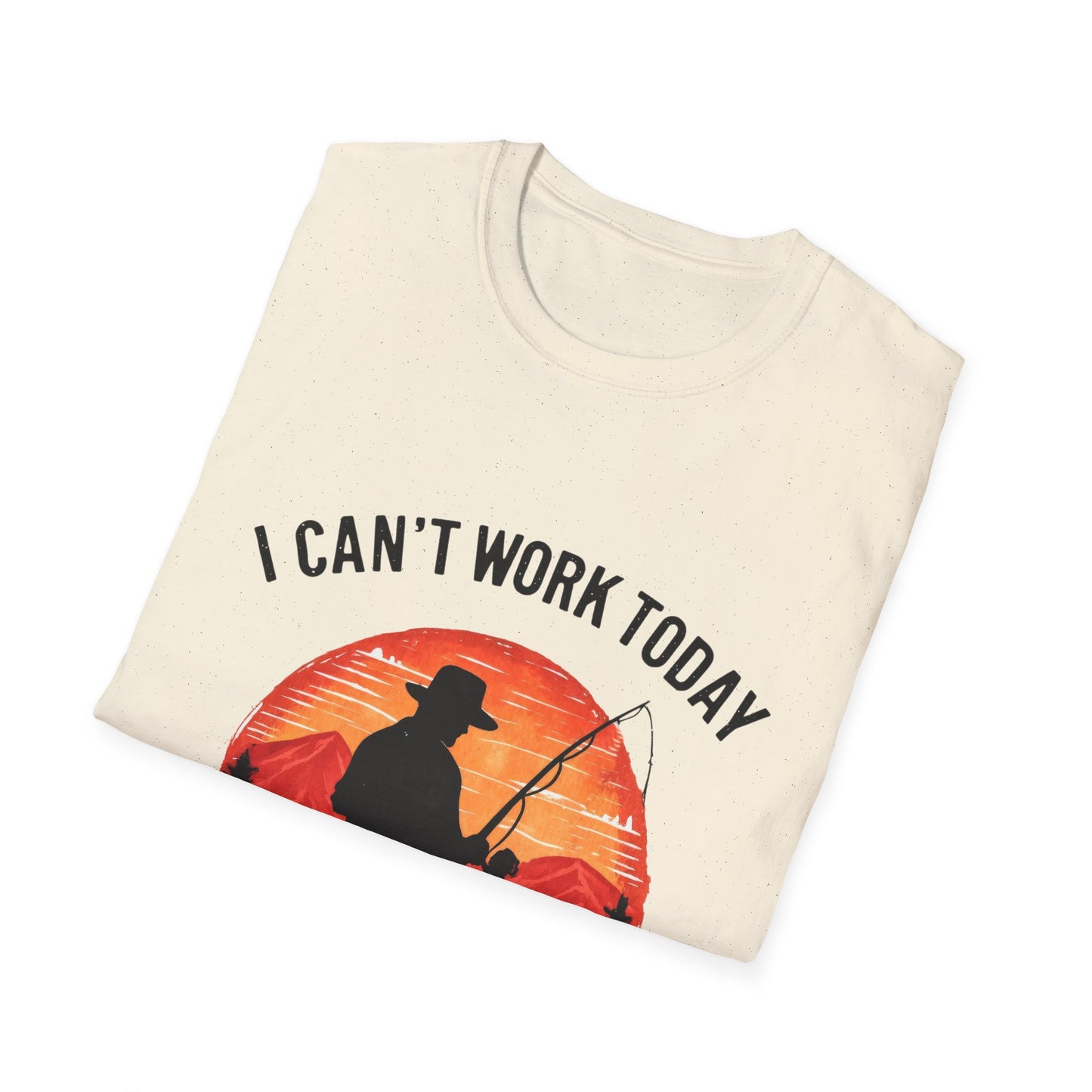 Fishing T-Shirt — "I Can't Work Today, My Arm Is in a Cast" Vintage Sunset Gift