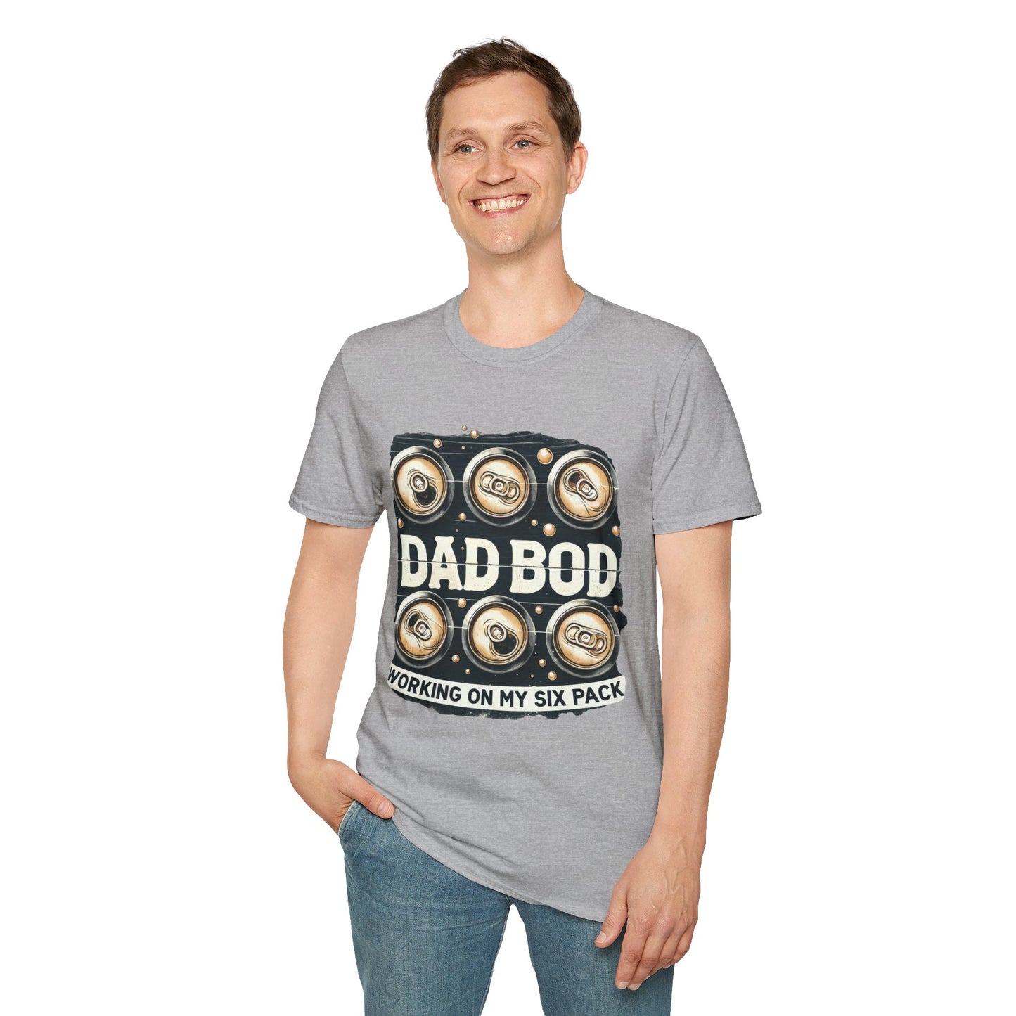 Dad Bod T-Shirt — "Dad Bod: Working On My Six Pack" Funny Fathers Day Tee