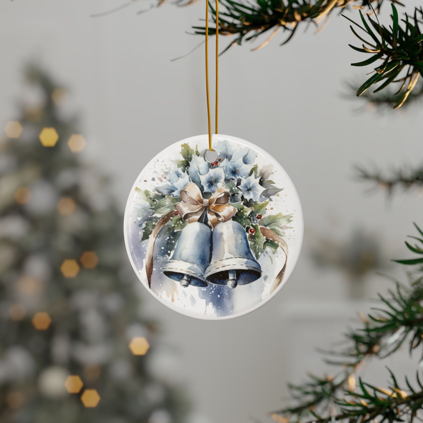 Blue Bells Ceramic Christmas Ornaments