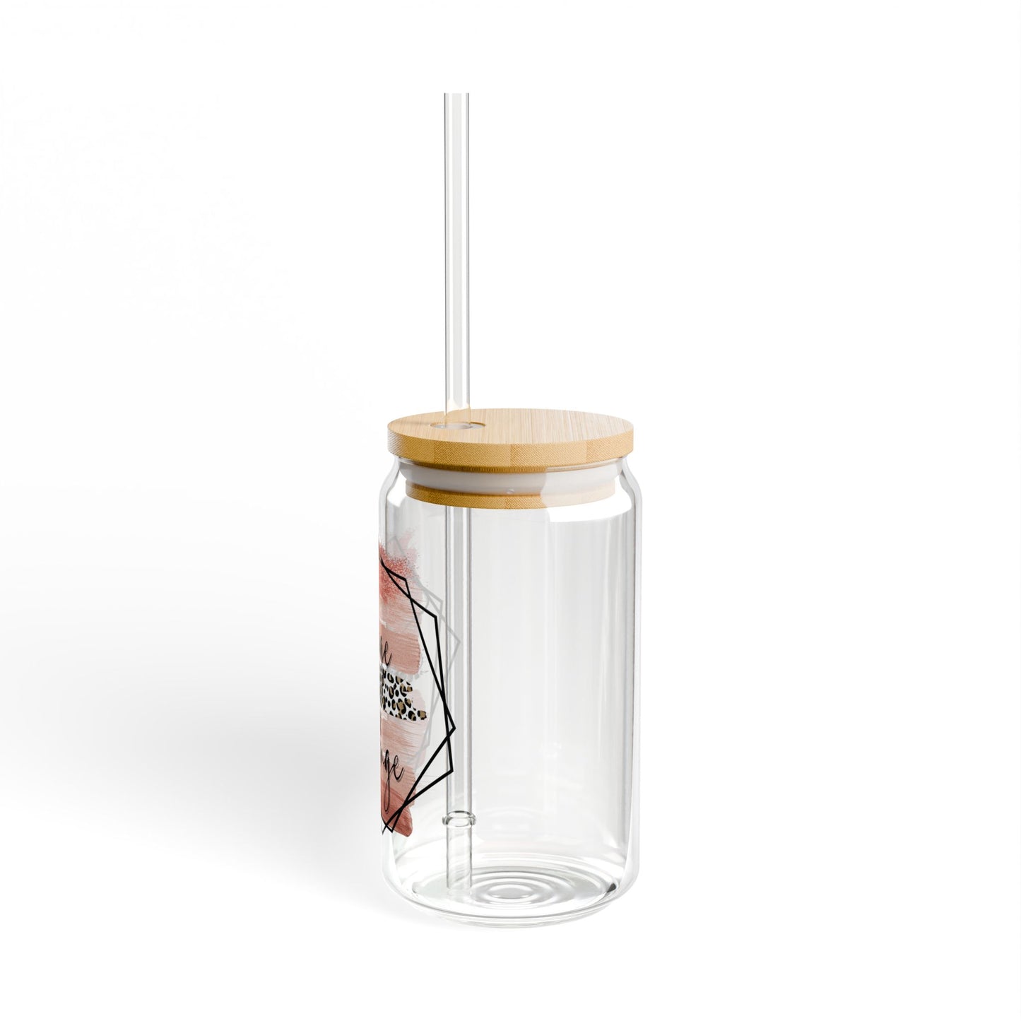 “Be Savage Not Average” Floral Straw Tumbler - 16oz Glass Sipper