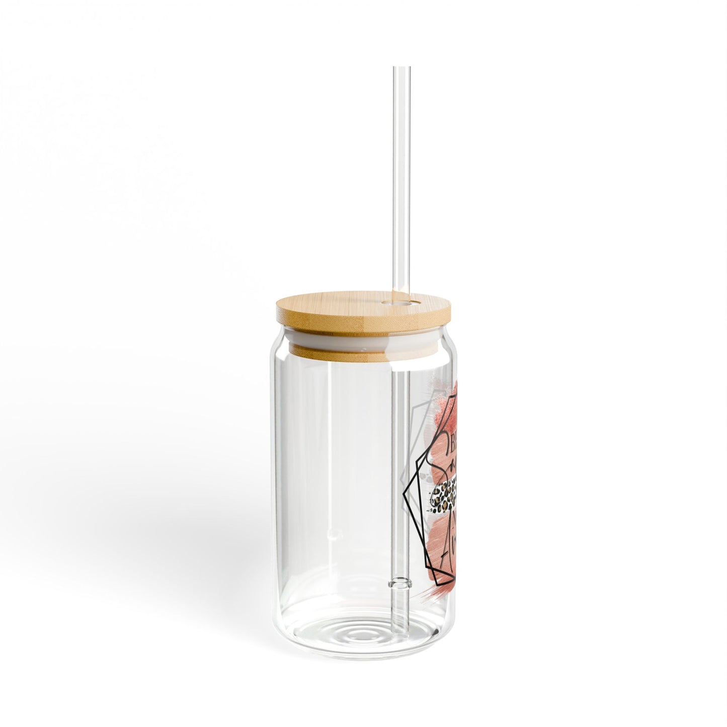 “Be Savage Not Average” Floral Straw Tumbler - 16oz Glass Sipper