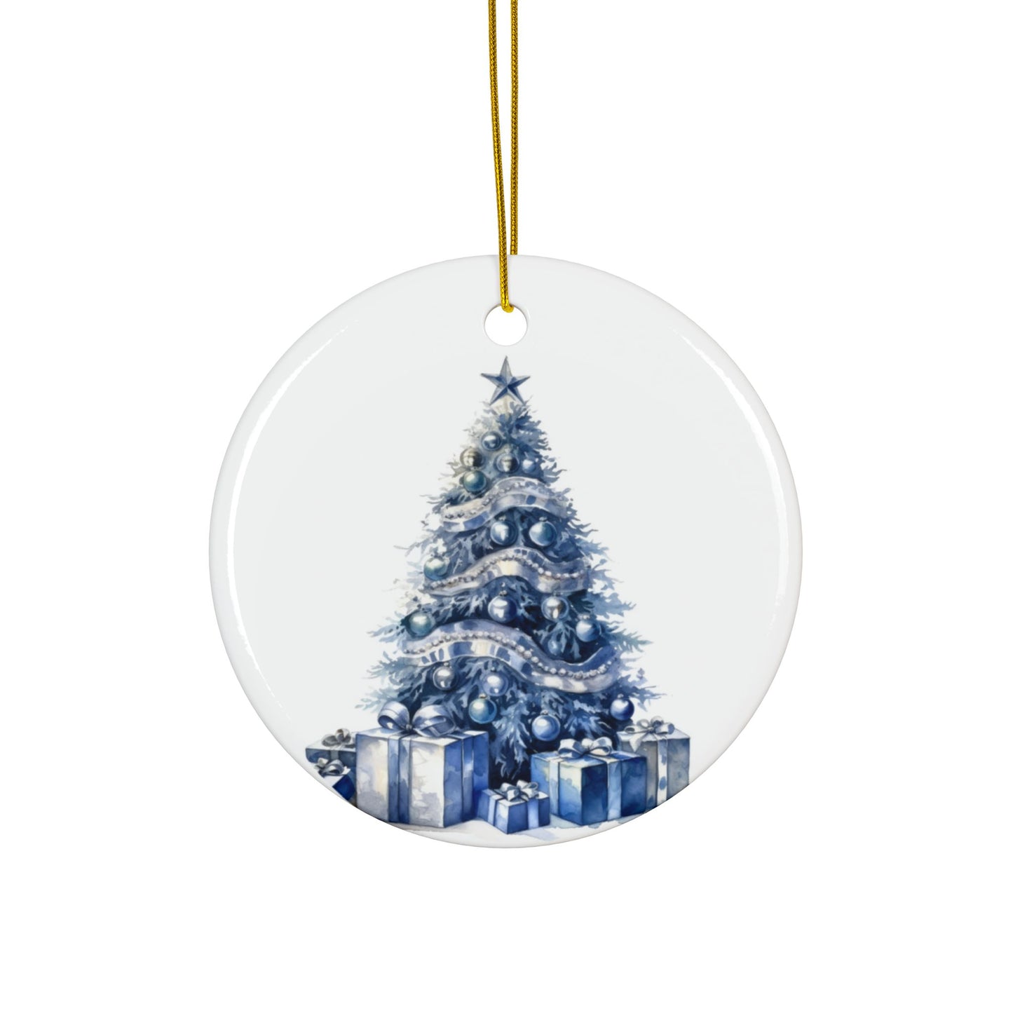 Blue Christmas Tree Ceramic Christmas Ornaments
