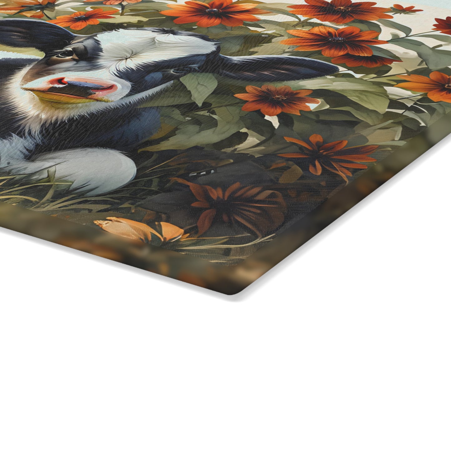 Rustic Calf Farmhouse Glass Cutting Board — Kitchen Decor