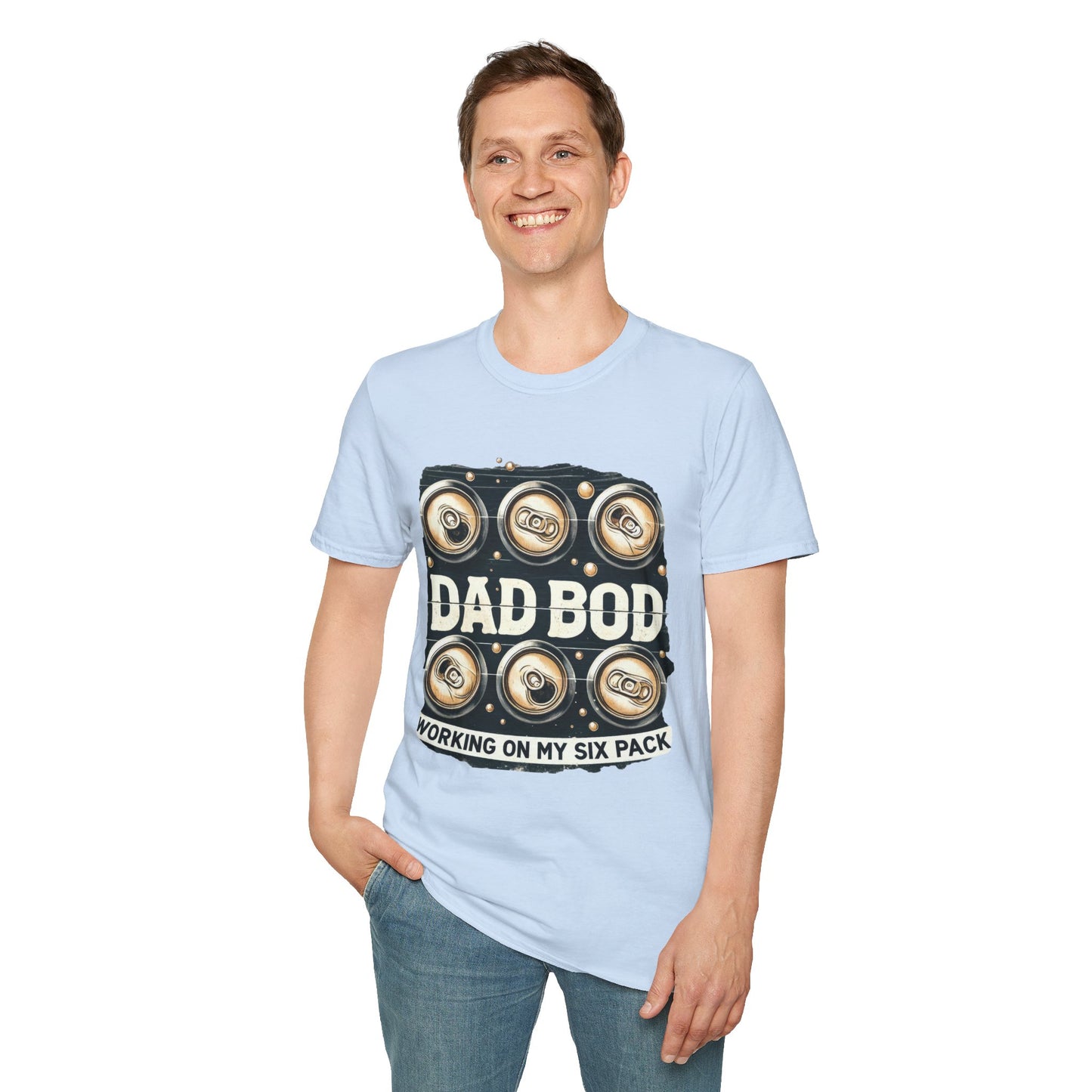 Dad Bod T-Shirt — "Dad Bod: Working On My Six Pack" Funny Fathers Day Tee