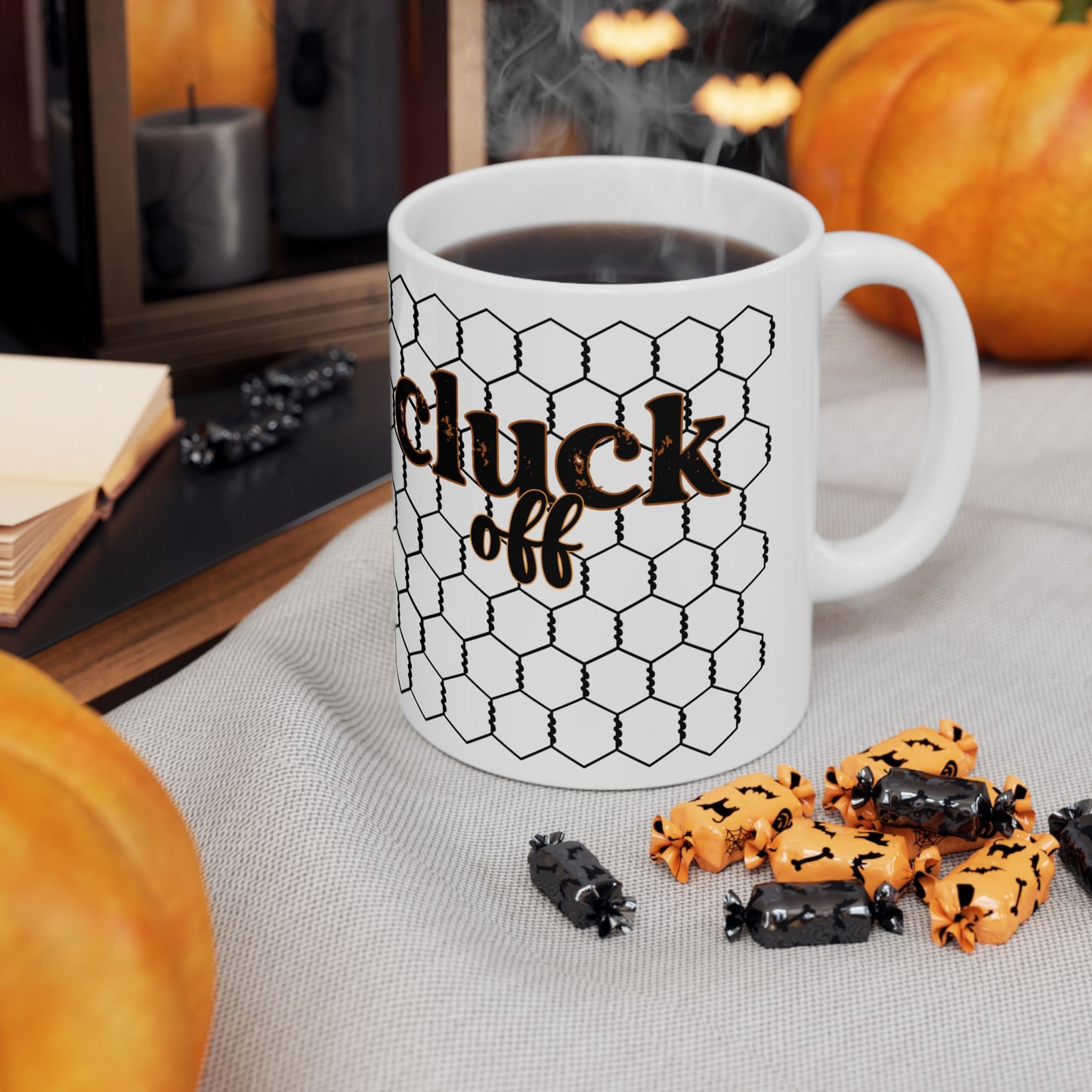 Cluck Off Chicken Coop Ceramic Mug — Farmhouse Hen & Chick Coffee Cup (11oz/15oz)