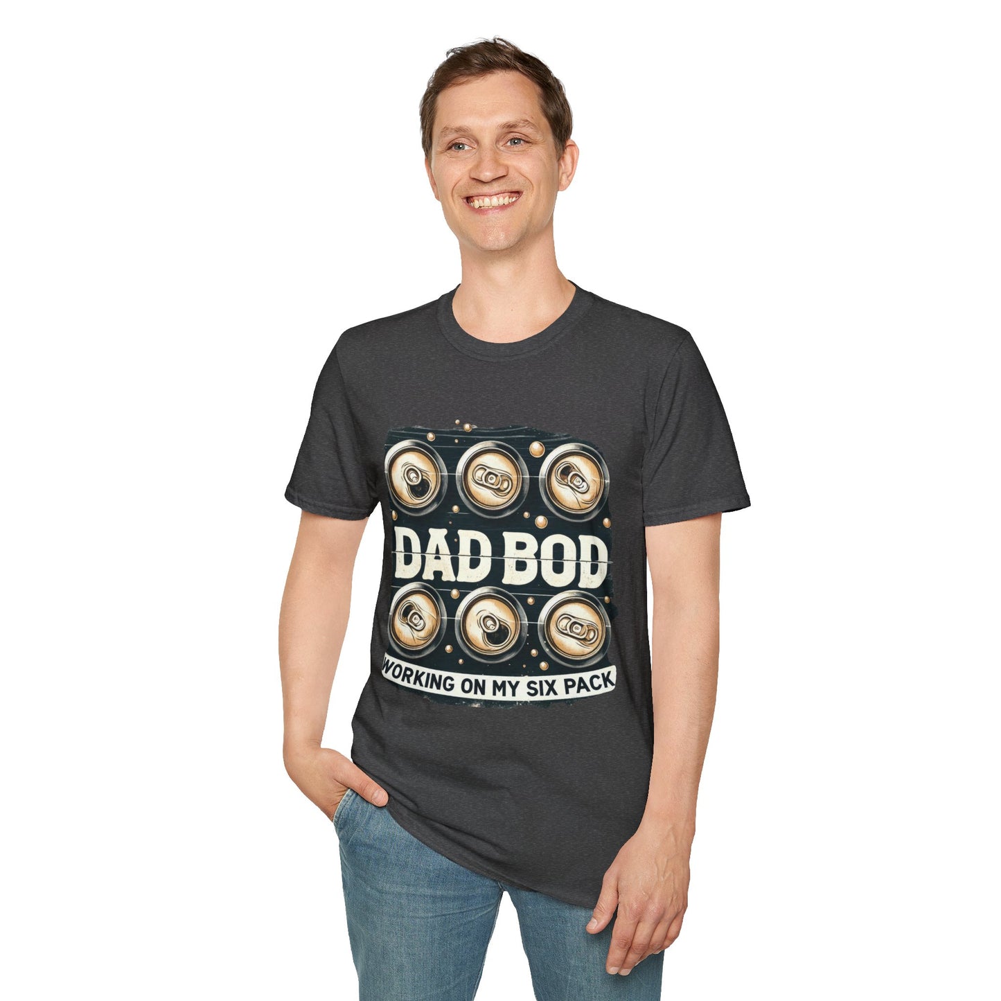 Dad Bod T-Shirt — "Dad Bod: Working On My Six Pack" Funny Fathers Day Tee