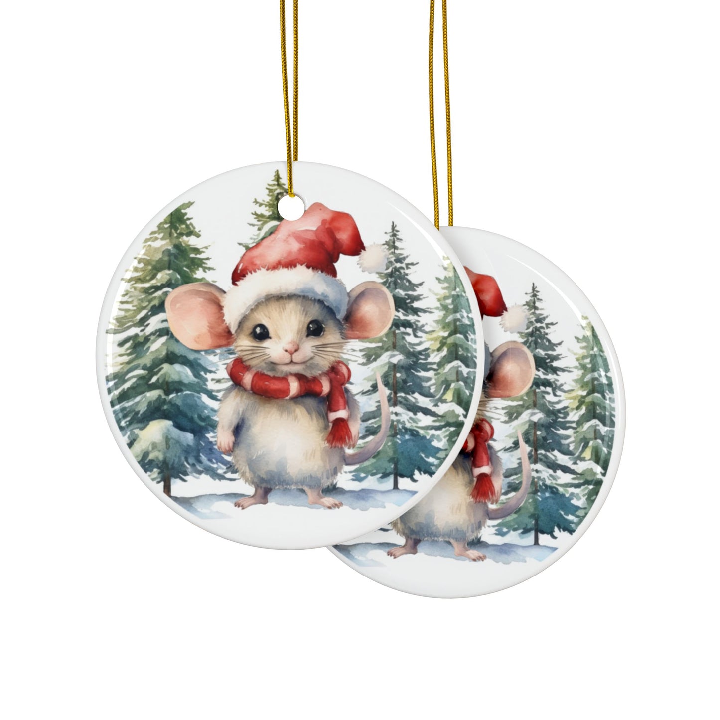 Baby Mouse Ceramic Ornaments - Charming Holiday Decor