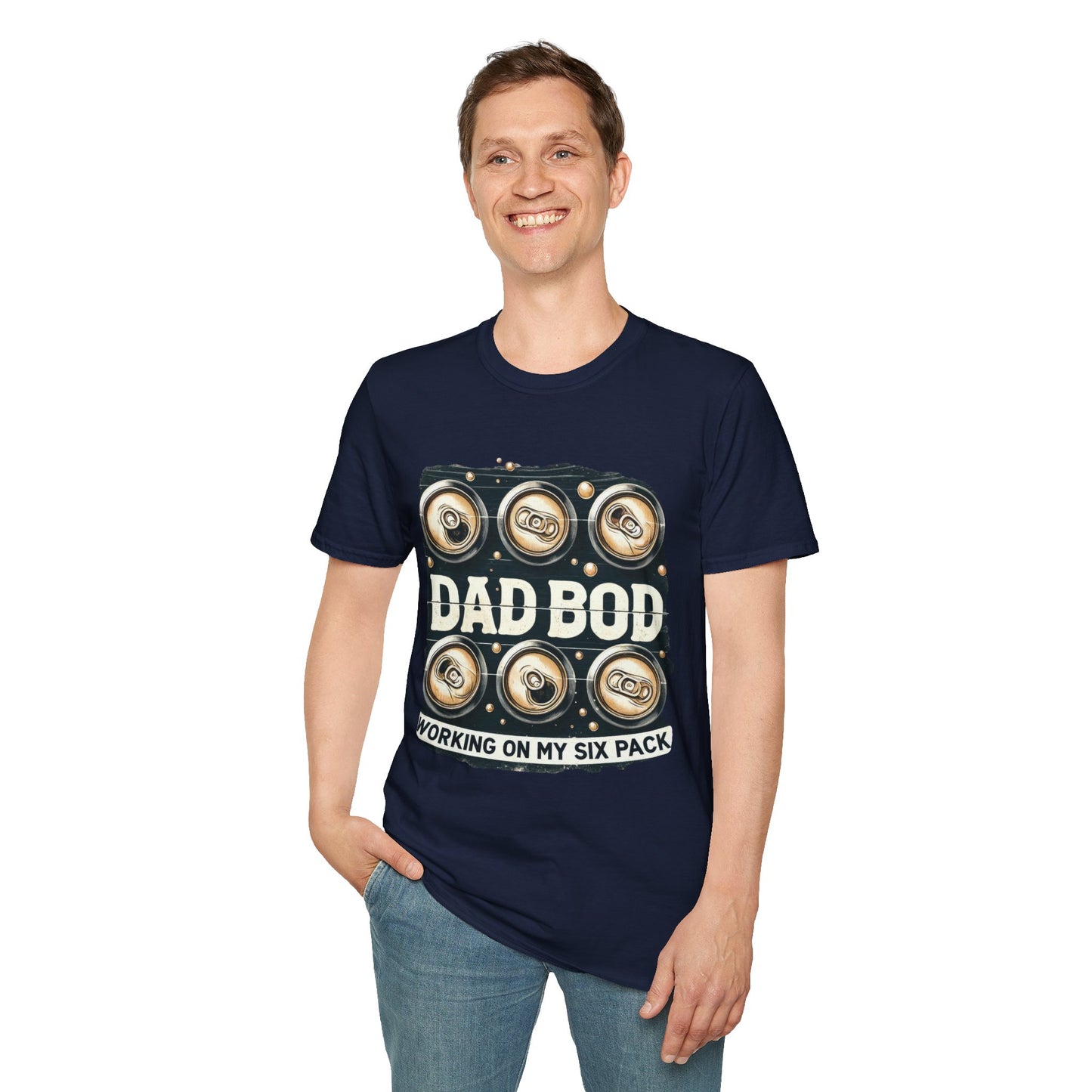 Dad Bod T-Shirt — "Dad Bod: Working On My Six Pack" Funny Fathers Day Tee