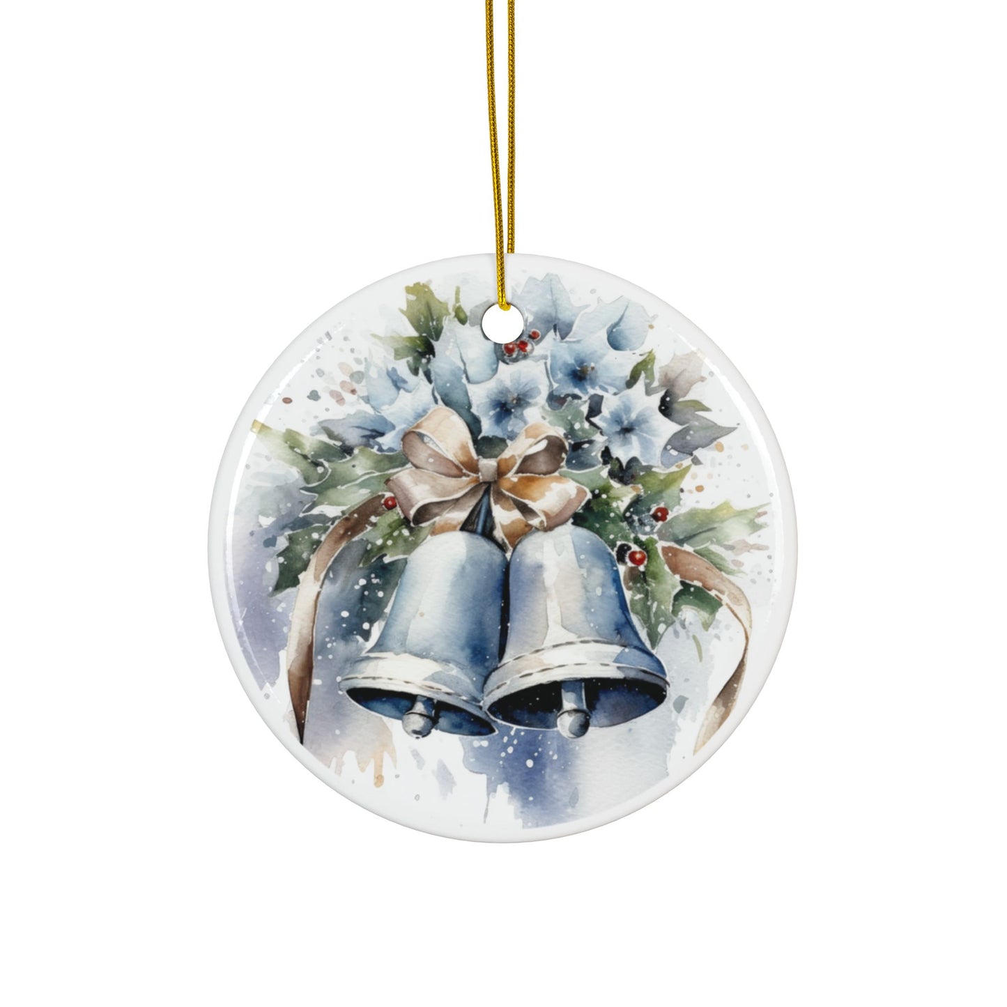 Blue Bells Ceramic Christmas Ornaments