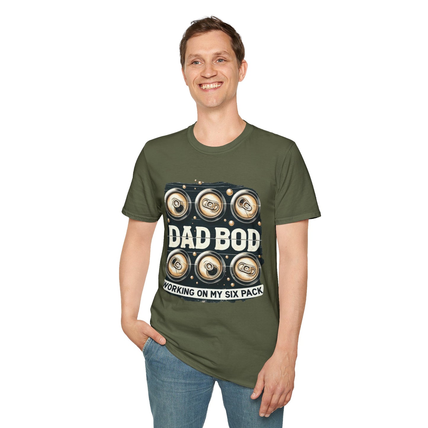 Dad Bod T-Shirt — "Dad Bod: Working On My Six Pack" Funny Fathers Day Tee
