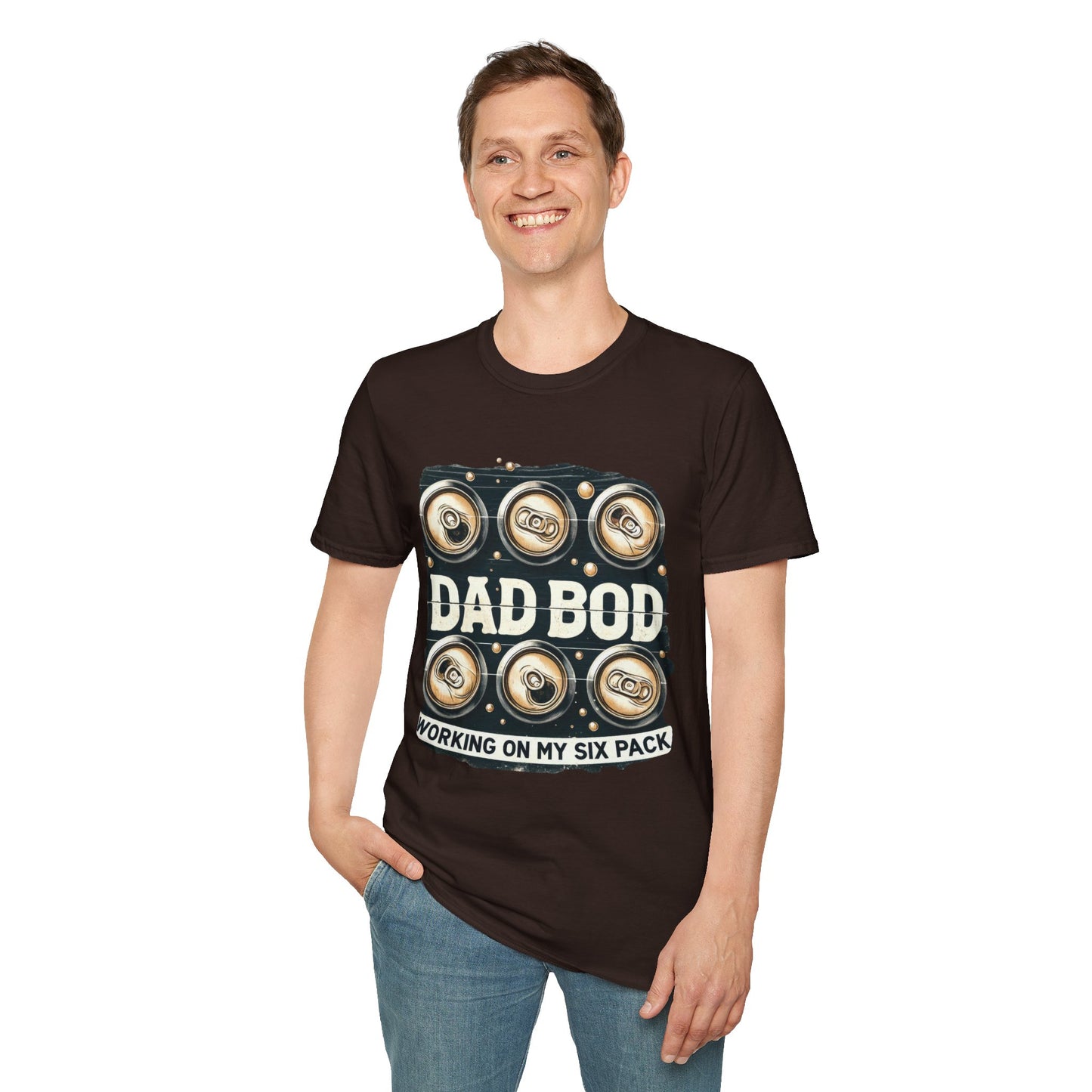 Dad Bod T-Shirt — "Dad Bod: Working On My Six Pack" Funny Fathers Day Tee