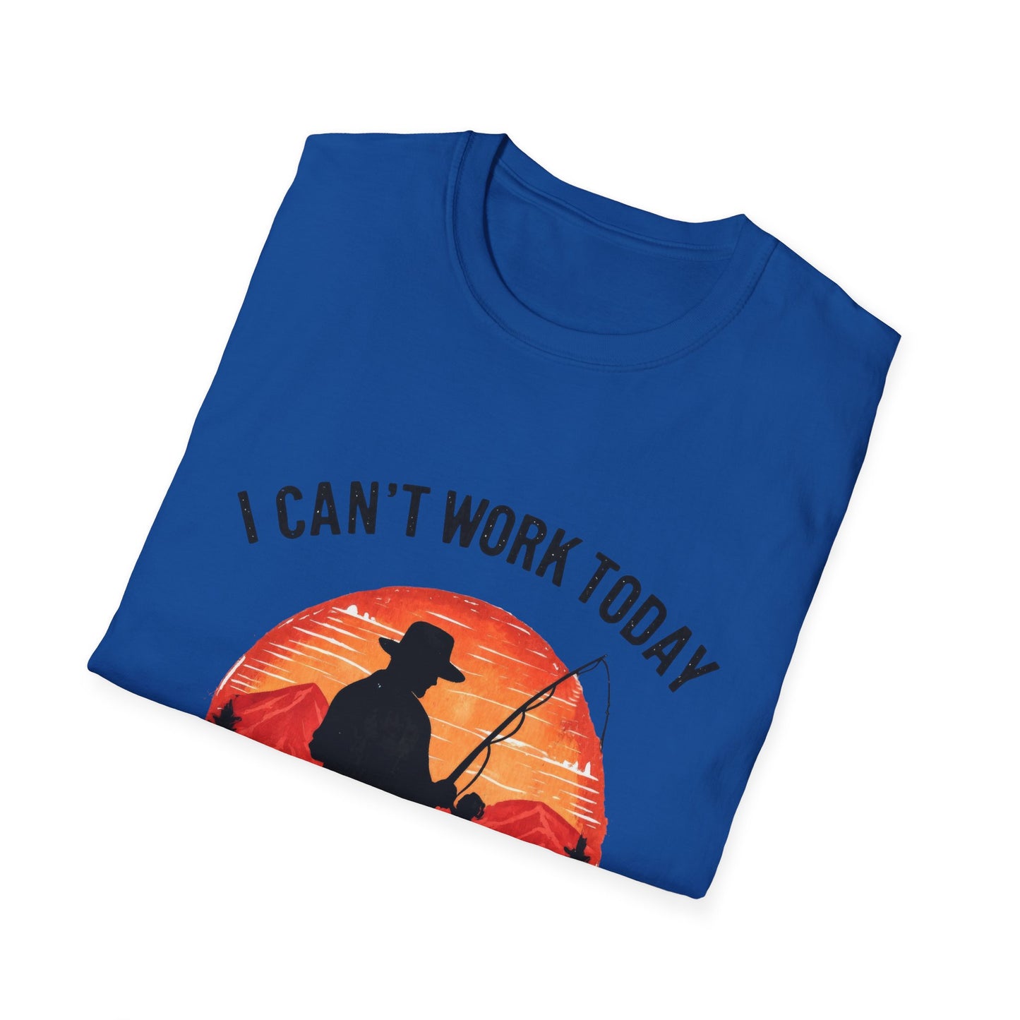 Fishing T-Shirt — "I Can't Work Today, My Arm Is in a Cast" Vintage Sunset Gift