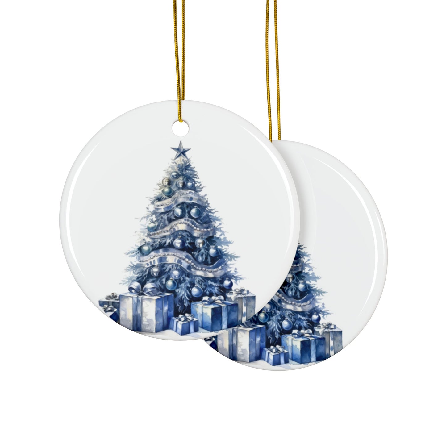Blue Christmas Tree Ceramic Christmas Ornaments
