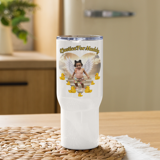 #JusticeForMaddy Travel mug with a handle