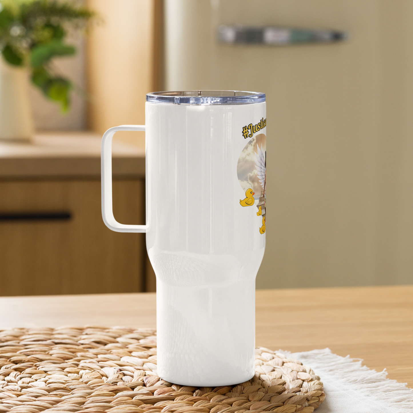 #JusticeForMaddy Travel mug with a handle