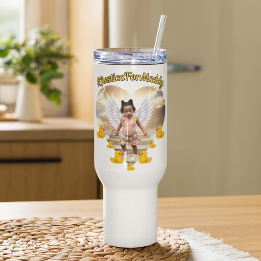 #JusticeForMaddy Travel mug with a handle